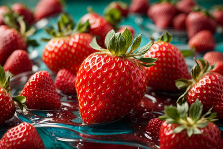 3d strawberry art, in the style of loose and fluid formsの素材