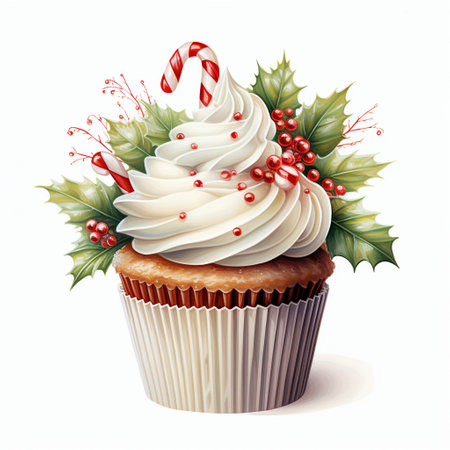 Realistic vector illustrations of cupcakeの素材