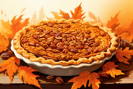 A Slice Of Pecan Pie Illustrationの素材
