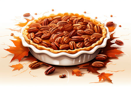 A Slice Of Pecan Pie Illustrationの素材