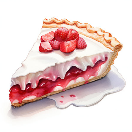 Apple pie watercolor illustration isolated on transparent backgroundの素材