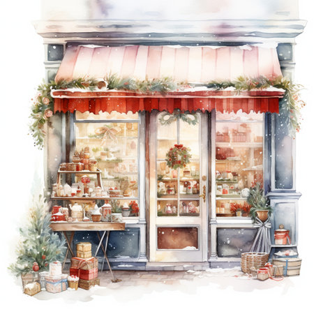 Christmas shopping interior picturesの素材