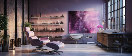 A relaxing lounge or beauty salon chair as modern homeの素材