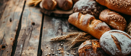 bread bakery shop or a supermarket bread section with empty priceの素材