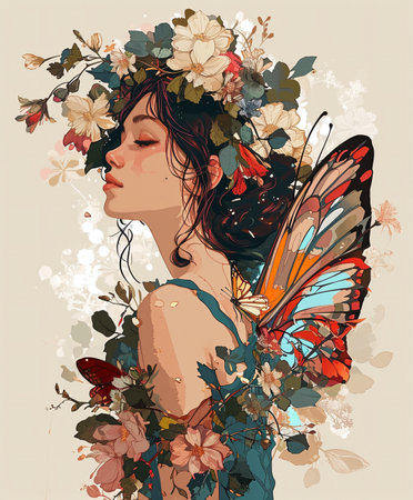 A fairy with large wings would be a magnificent sight to beholdの素材