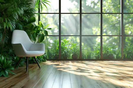 Create an abstract Interior of a bright office roomの素材