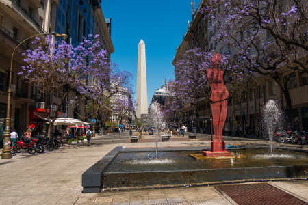 The Obelisk El Obelisco, the most recognized landmark in the capital on Dec 02, 2015 in Buenos Aires, Argentina.のeditorial素材