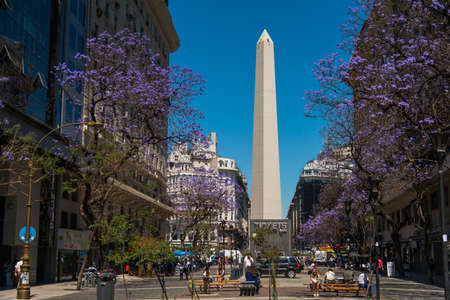 The Obelisk El Obelisco, the most recognized landmark in the capital on Dec 02, 2015 in Buenos Aires, Argentina.のeditorial素材