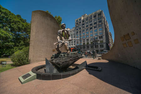 BUENOS AIRES, ARGENTINA FEB 01: The monument of soldier in the composition near Ministry of Defense on 1 February, 2016 in Buenos Aires, Argentina.のeditorial素材