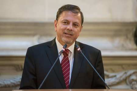 Buenos Aires, Argentina - October 21, 2015: Eduardo Zuain during the ceremony for opening an exhibition dedicated to the 130th anniversary of diplomatic relations between Russia and Argentina.のeditorial素材