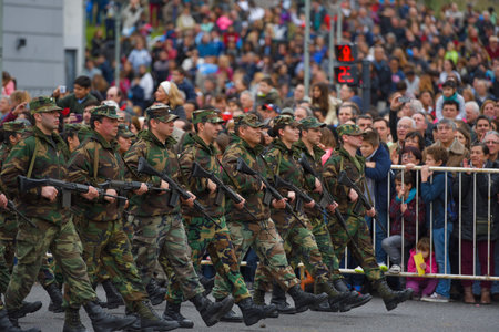 Buenos Aires, Argentina - Jul 11, 2016: Argentine army forces at the military parade during...