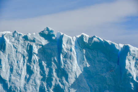 Close-up view of the Perito Moreno glacier in Patagonia, Argentina.の写真素材