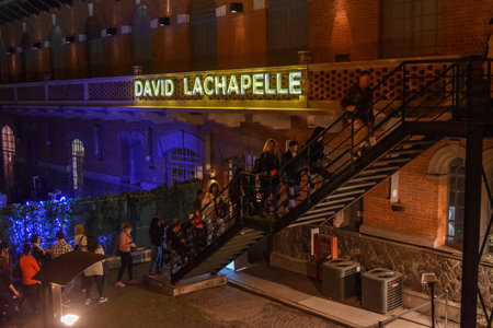 Buenos Aires, Argentina - Oct 30, 2016: Photographer David LaChapelle sign at the Usina Del Arte...