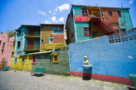 Buenos Aires, Argentina - Nov 29, 2016: Colorful buildings of Caminito street in La Boca neighborhood - Buenos Aires, Argentina.のeditorial素材