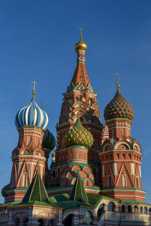 Moscow, Russia - 16 October, 2018: The Cathedral of Vasily the Blessed in Red Square in Moscow,...