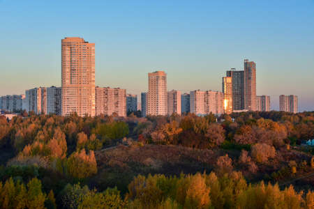 View of the Krylatskiye Kholmy in front of the Krylatskoye District.の写真素材