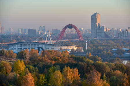 Skyline view to the Khoroshevo-Mnevniki District at dawn.の写真素材