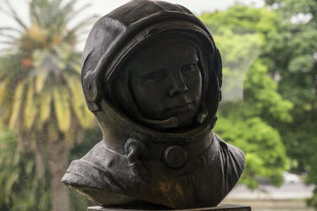 Buenos Aires, Argentina - 18 Oct, 2016: Bust of the Soviet pilot and cosmonaut Yuri Gagarin in the Galileo Galilei planetarium.のeditorial素材