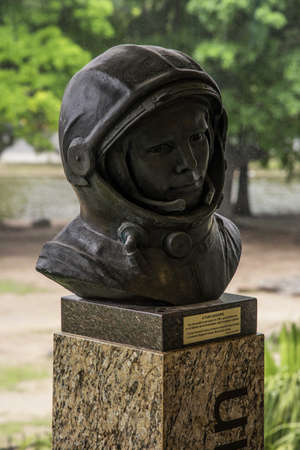 Buenos Aires, Argentina - 18 Oct, 2016: Bust of the Soviet pilot and cosmonaut Yuri Gagarin in the Galileo Galilei planetarium.のeditorial素材