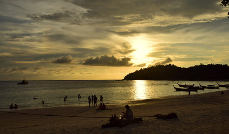 Stunning Sunset view at Krabi, Thailandの写真素材