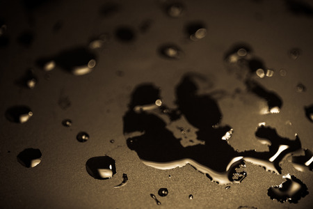 water drop on black background, macro,の写真素材