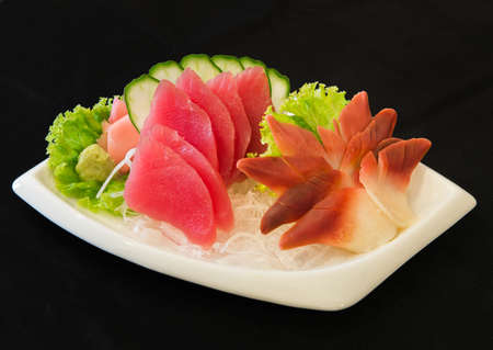 Tuna sashimi and Clam pinionの写真素材