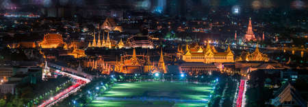 Wat phra kaew panorama, top view, bangkok thailandの写真素材