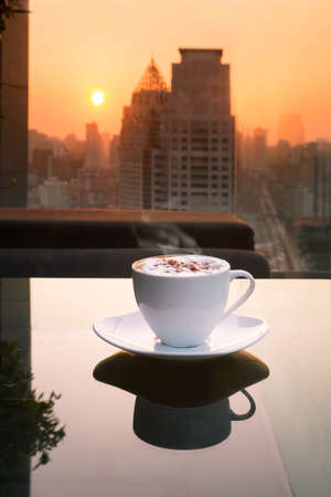 coffee hot and cityの写真素材