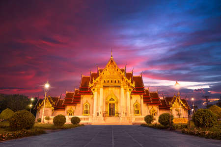 wat benjamaborphit thai temple landmark in thailandのeditorial素材
