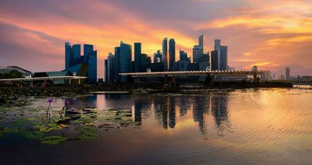 The Downtown Core surrounds the mouth of the Singapore River and southeastern portion of its watershed, and is part of the Central Area.の写真素材