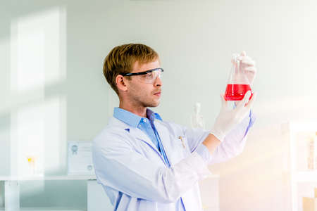 Scientists teamwork with senior brainstorming teaching and research laboratory in labの写真素材