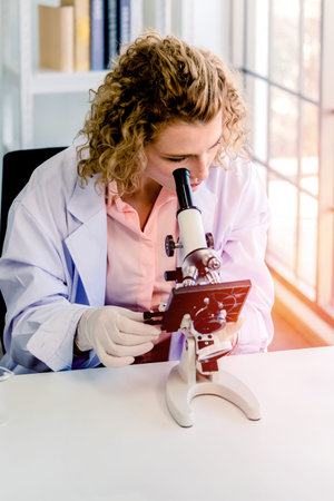 Scientists teamwork with senior brainstorming teaching and research laboratory in lab