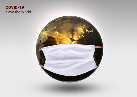 Save the world concept 3D illustration by staying inside the house, working at home. Social...