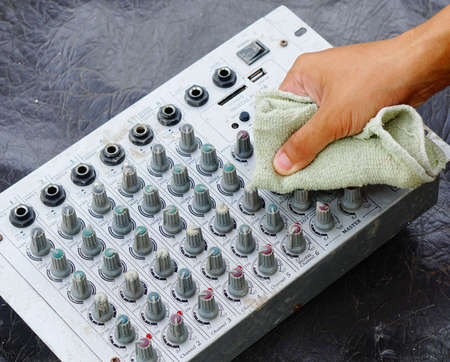 How to cleaning audio mixer Appliances from Chinaの写真素材