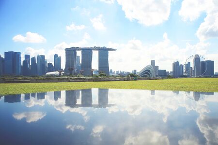 view of at Marina barrage garden,and people singaporeのeditorial素材