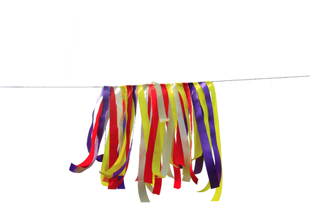 Multicolored fabrics that have been exposedの写真素材
