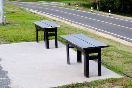 Benches in the parkの写真素材