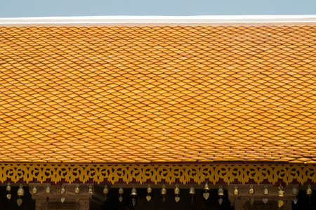 Thai art on roof Church at Thai temple.の写真素材