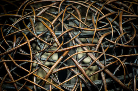 Rattan background in furniture with vignette vintageの写真素材