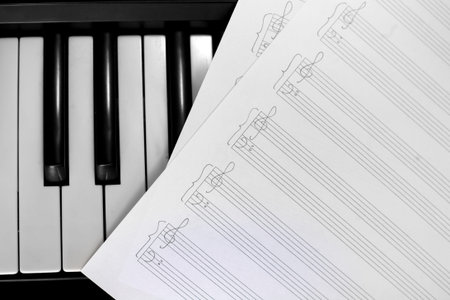  piano keyboard with notes