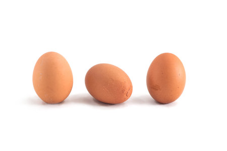 Three boiled egg isolated on white 