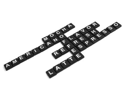 Coffee concept, arranged from crosswordの写真素材