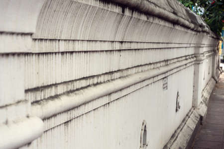 White temple wall in thailandの写真素材