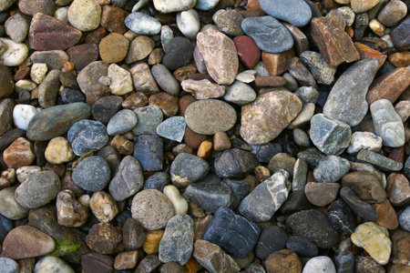 Background of gravel in a garden