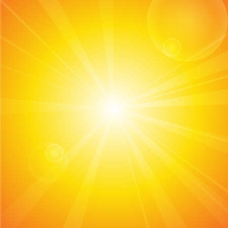 Vector : Summer background with sun and lens flare.のイラスト素材