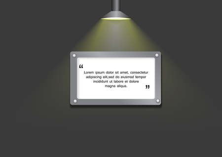 Vector : Lamp near a space board for textのイラスト素材