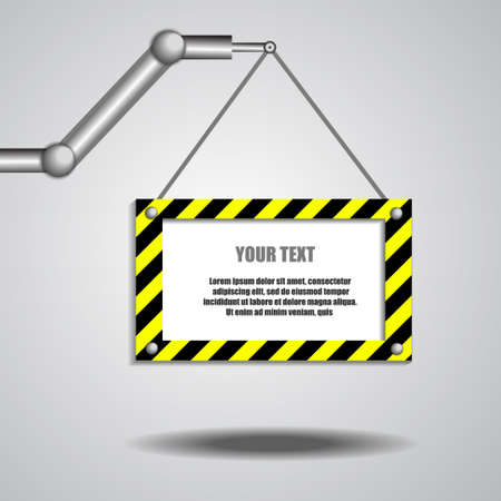 Vector : Robot arm and empty board for textのイラスト素材