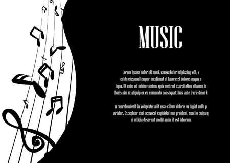 Music notes and space for textのイラスト素材