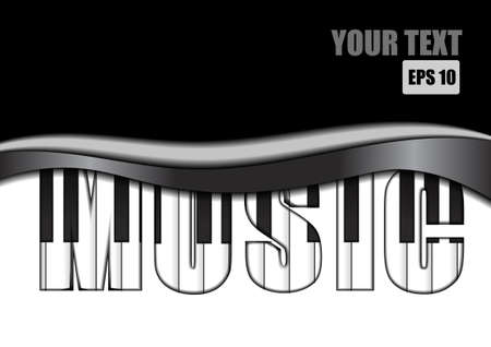 Vector : Piano and black abstract backgroundのイラスト素材