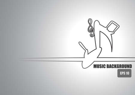 Vector : Music notes on gray backgroundのイラスト素材